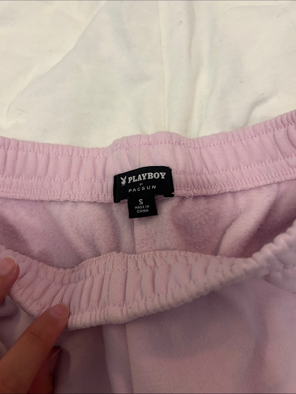 PLAYBOY White and Light Pink Terry Shorts Set - Picture 2 of 4